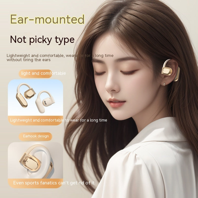 Wireless Clip-On Bluetooth Headphones Air Conduction Extended Battery