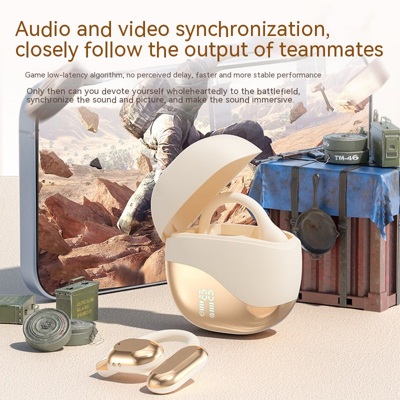 Wireless Clip-On Bluetooth Headphones Air Conduction Extended Battery