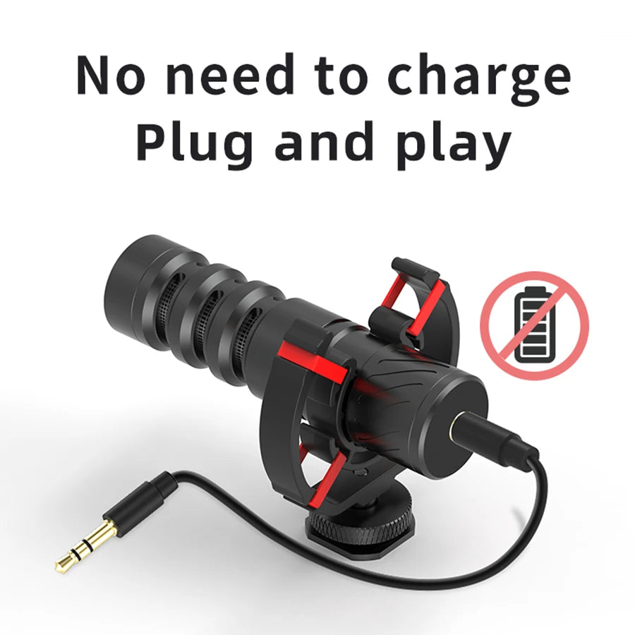 MAMEN Professional Shotgun Microphone Vlog Podcast Microfone Cardioid