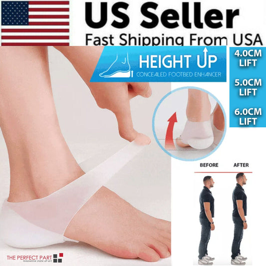 Concealed Footbed Enhancers Invisible Height Increase Silicone Insoles
