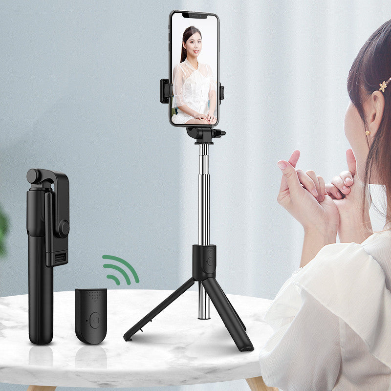 Universal Bluetooth Selfie Stick for Apple, Integrated Phone Stand