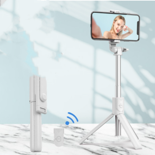 Universal Bluetooth Selfie Stick for Apple, Integrated Phone Stand
