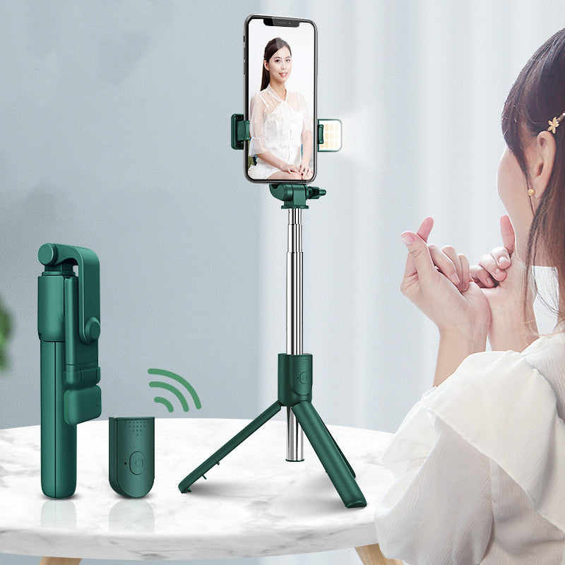 Universal Bluetooth Selfie Stick for Apple, Integrated Phone Stand