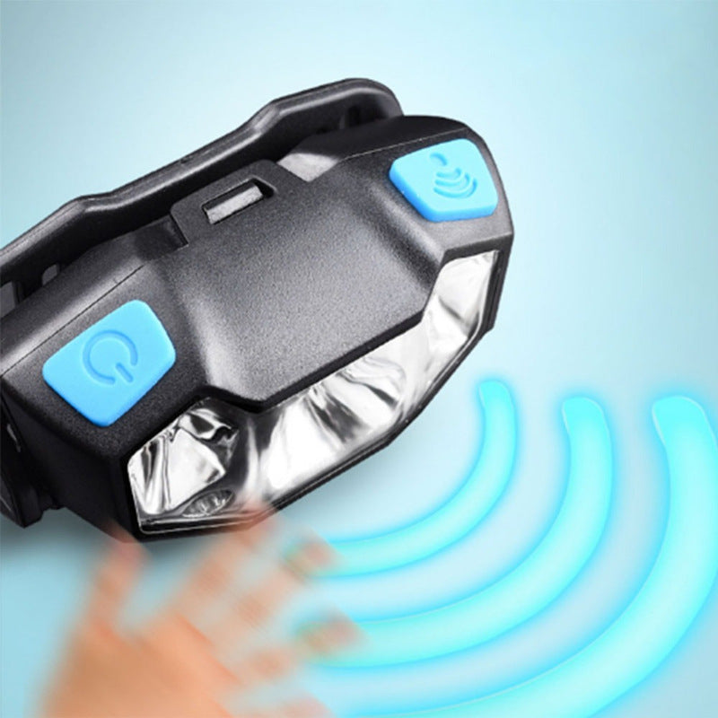 High-capacity USB Rechargeable LED Headlamp with Wave Sensor for