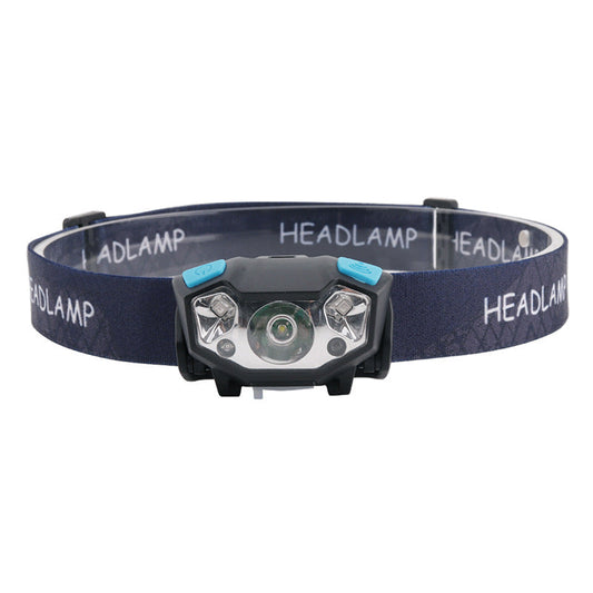 High-capacity USB Rechargeable LED Headlamp with Wave Sensor for