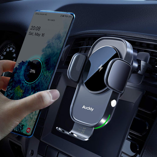 Fast Auto Phone Dock 15W Qi Wireless Charging Stand for Smartphones