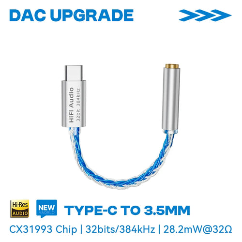 TC01 CX31993 DAC USB Type C To 3.5mm Headset Amplifier 32Bit/384kHz