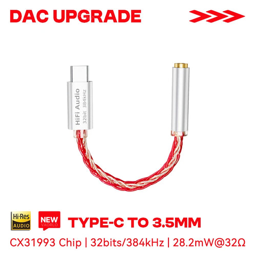 TC01 CX31993 DAC USB Type C To 3.5mm Headset Amplifier 32Bit/384kHz