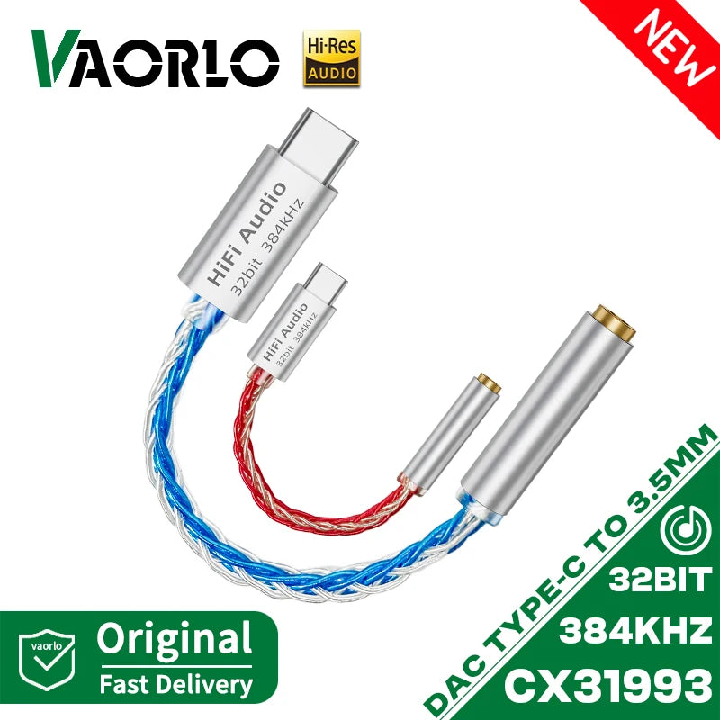TC01 CX31993 DAC USB Type C To 3.5mm Headset Amplifier 32Bit/384kHz