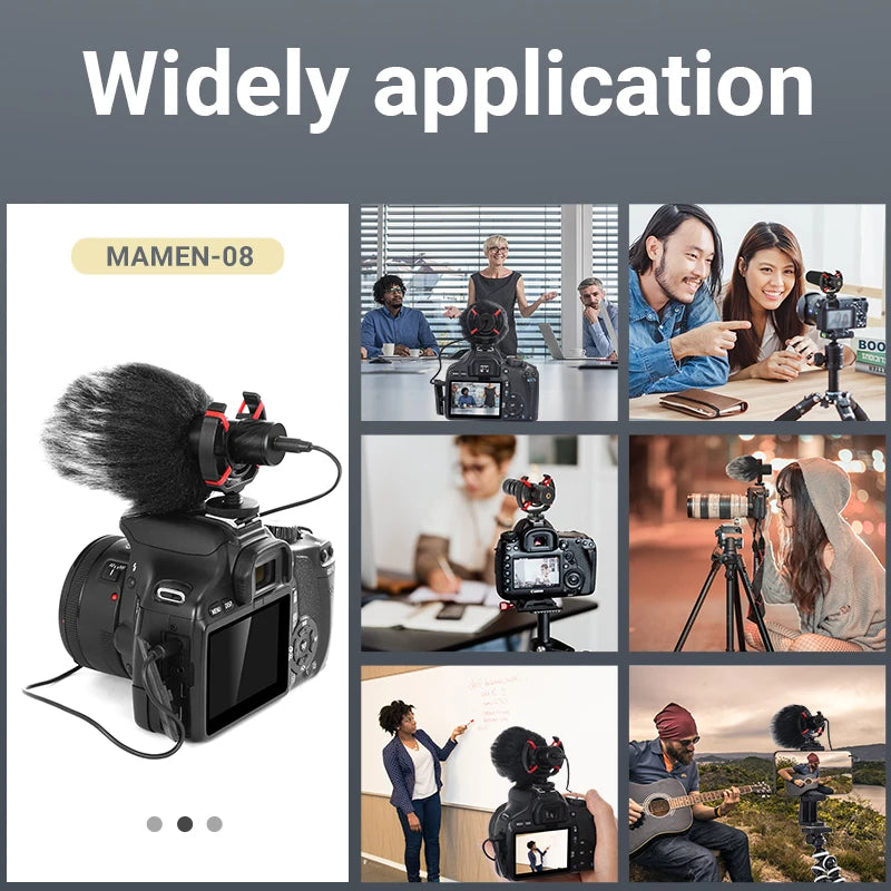MAMEN Professional Shotgun Microphone Vlog Podcast Microfone Cardioid